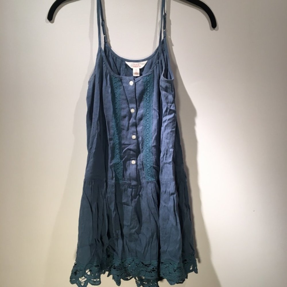 Sun & Shadow Babydoll teal tank top